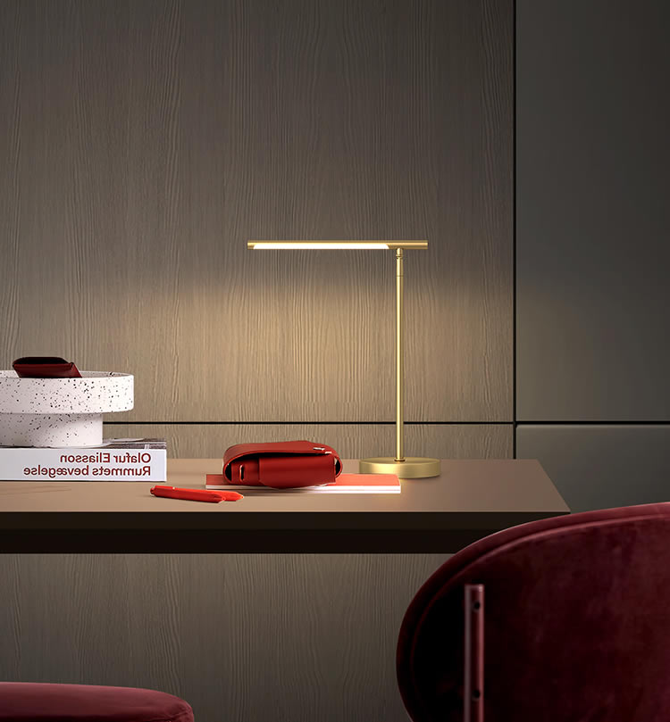 Minimalist Pure Copper Led Desk Lamp With Adjustable Angle