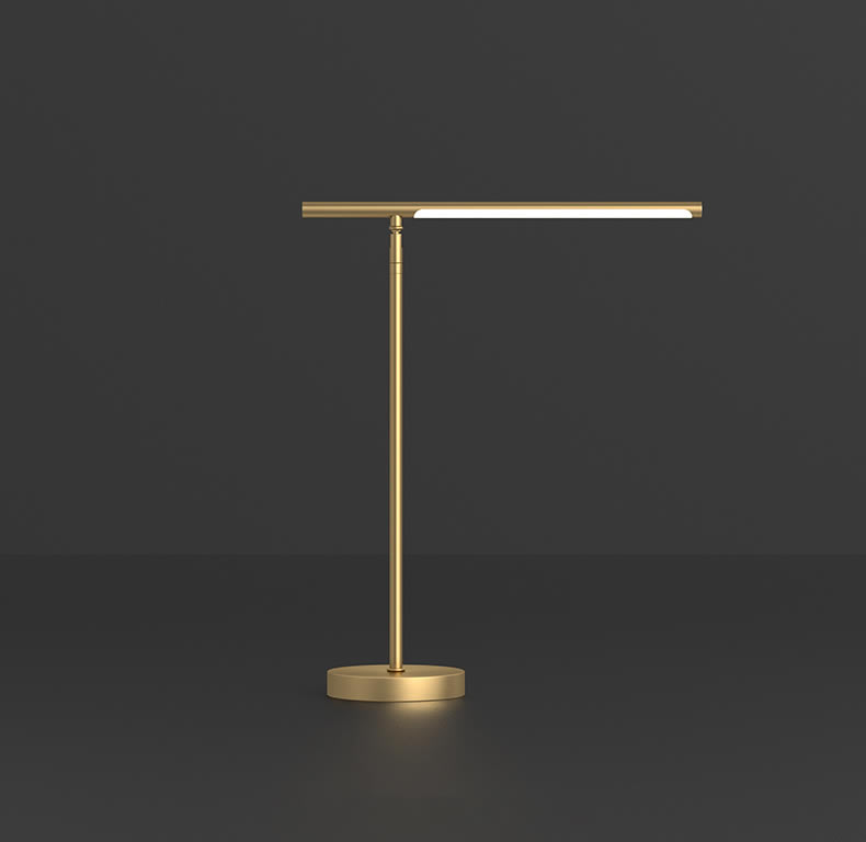 Minimalist Pure Copper Led Desk Lamp With Adjustable Angle