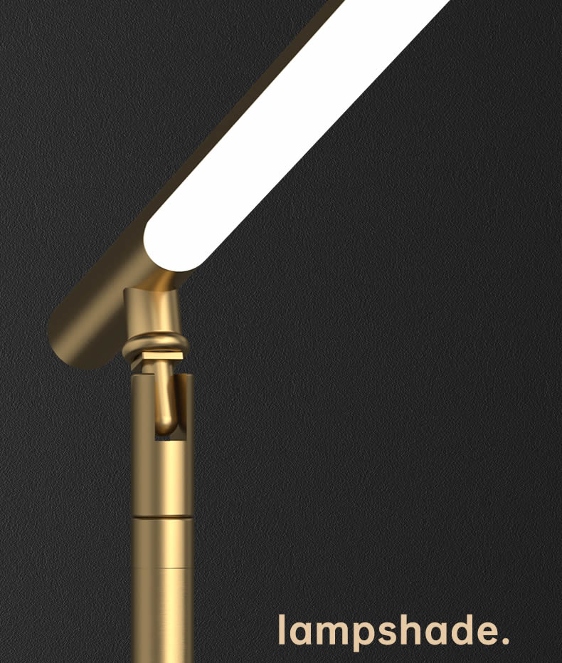 Minimalist Pure Copper Led Desk Lamp With Adjustable Angle
