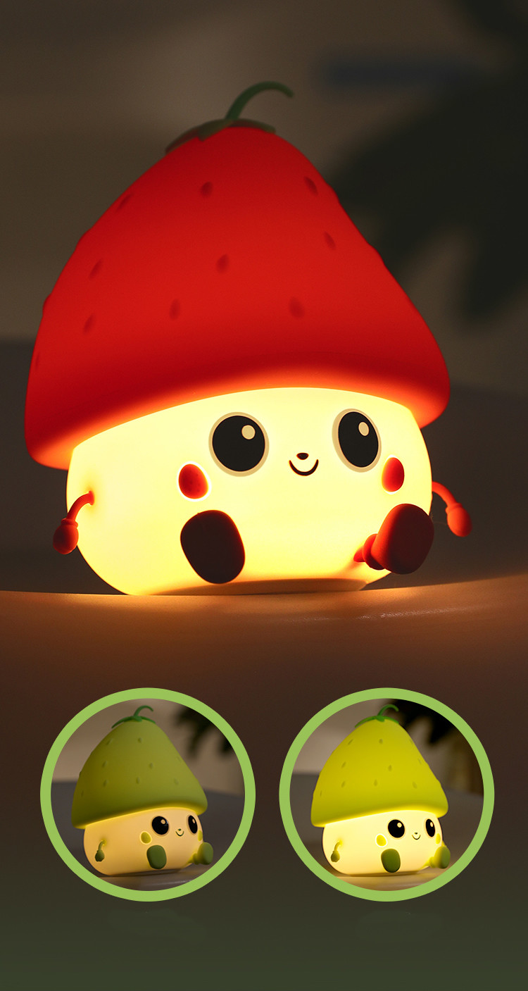 Usb Charging Cartoon Strawberry Night Light