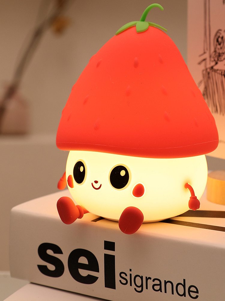 Usb Charging Cartoon Strawberry Night Light