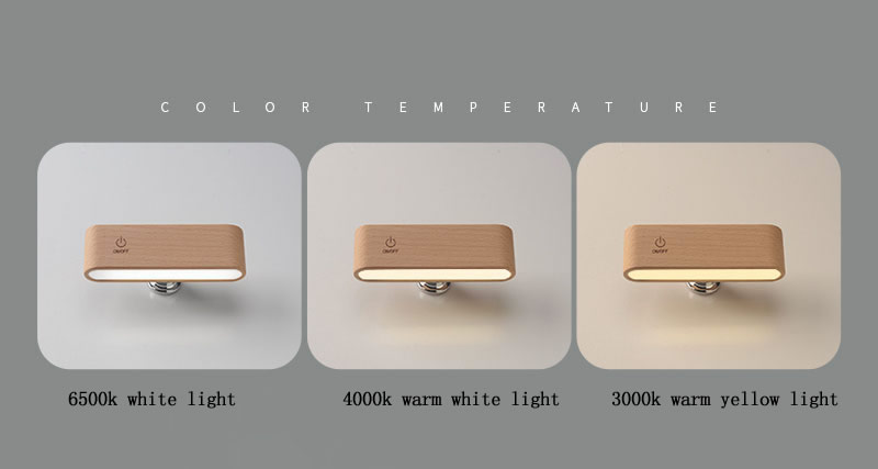 Wall-Mounted Wooden Bedside Rechargeable Lamp