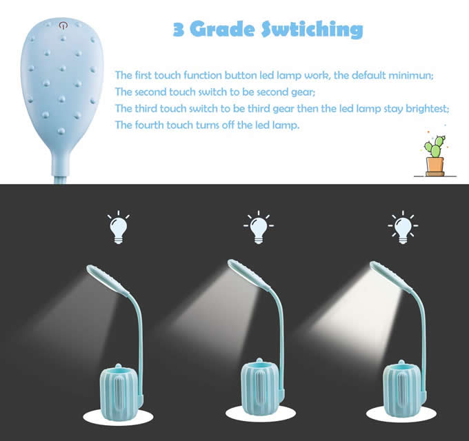   Cactus LED Desk Night Light Pen Holder