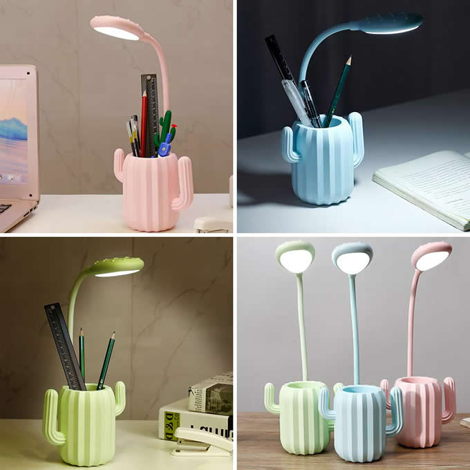   Cactus LED Desk Night Light Pen Holder