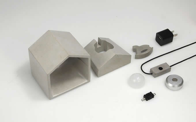   Concrete Finish USB Cement Table lamp 