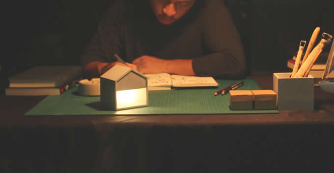   Concrete Finish USB Cement Table lamp 