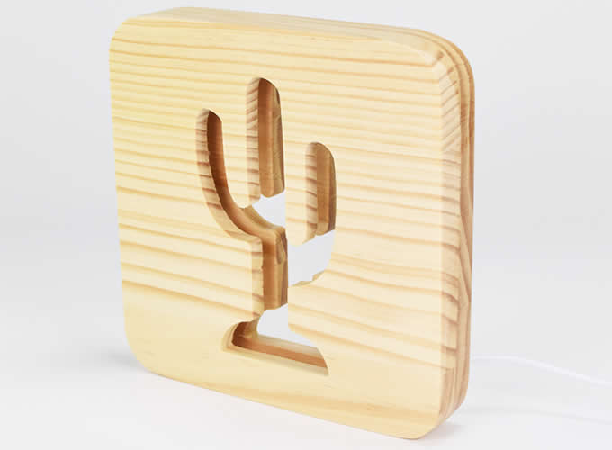 Creative Wooden Wood USB Led Decorative Night Light 