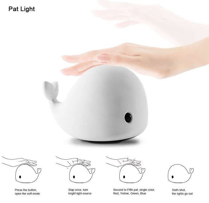 Cute Dolphin USB Rechargeable Children Night Light 