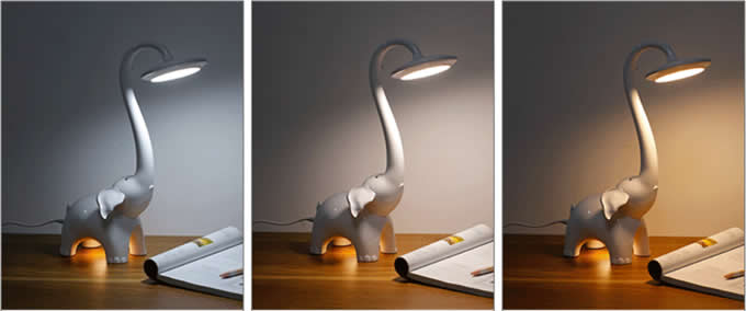 Cute Elephant  Night Lights Flexible Angles Desk Lamp