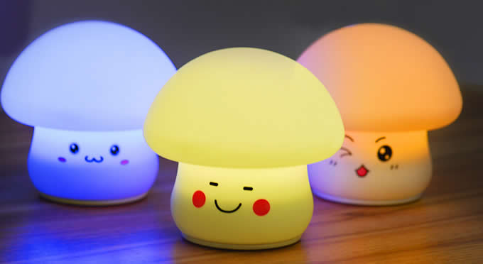 Cute Mushroom USB Rechargeable Children Night Light