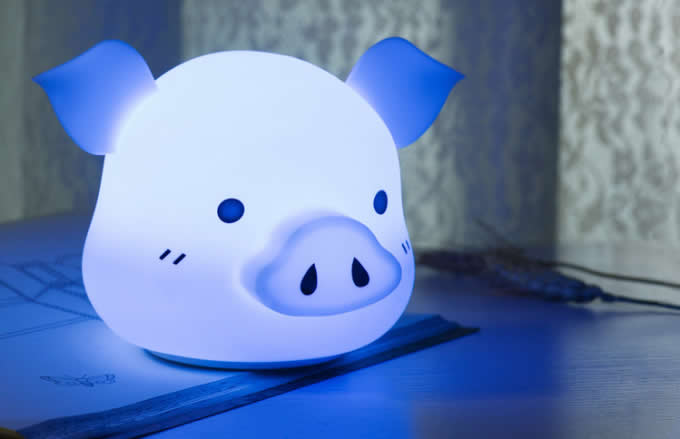 Cute Pig USB Rechargeable Children Night Light