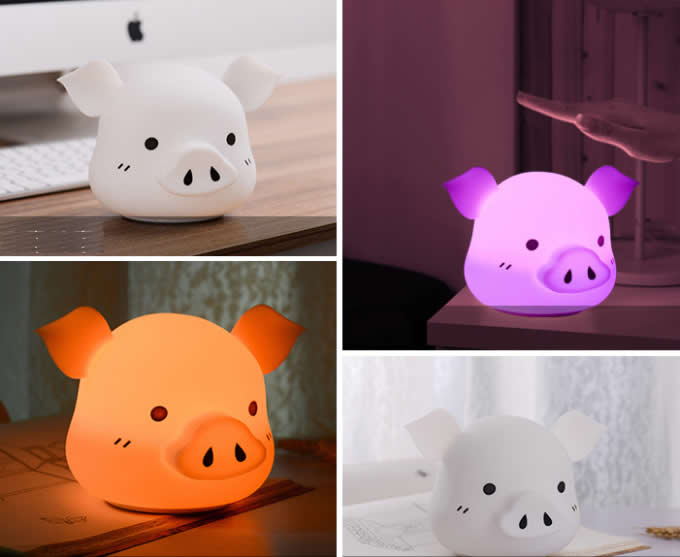 Cute Pig USB Rechargeable Children Night Light