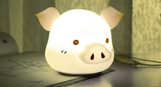 Cute Pig USB Rechargeable Children Night Light