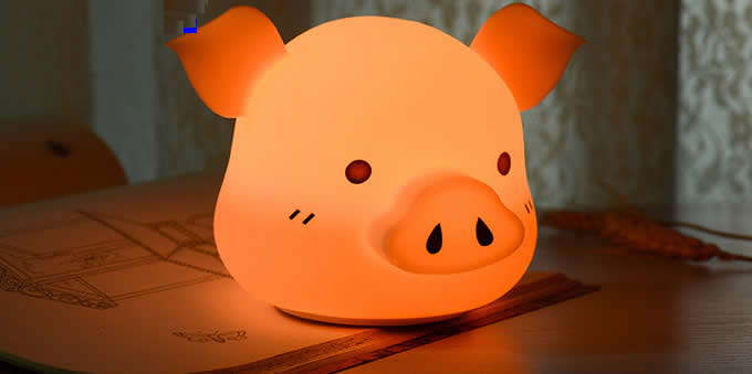 Cute Pig USB Rechargeable Children Night Light