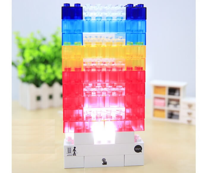 USB Diy Building Block Style Touch Sensor  Desk Lamp