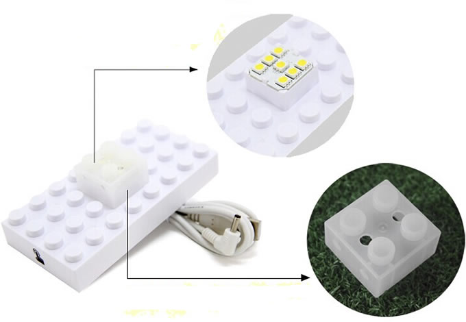 USB Diy Building Block Style Touch Sensor  Desk Lamp