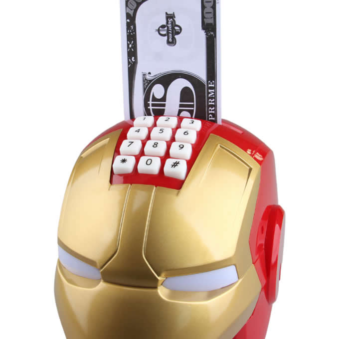   Talking Iron Man Mask LED Night Light With Piggy Bank