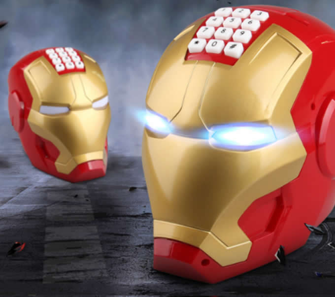   Talking Iron Man Mask LED Night Light With Piggy Bank