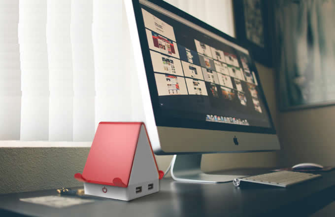 House Shaped USB Hub Night Light 