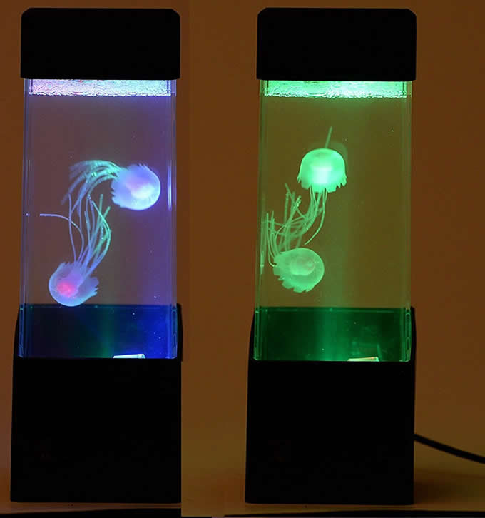 Led Mini Desk jellyfish Fish Aquarium Lamp