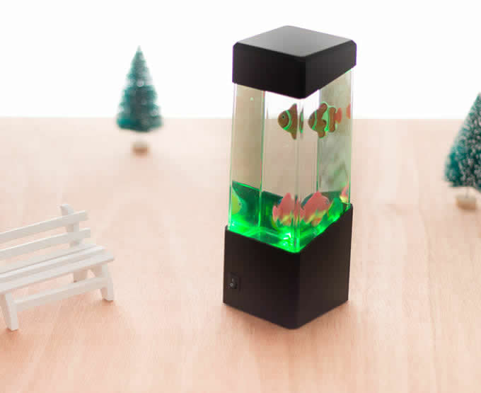 Led Mini Desk jellyfish Fish Aquarium Lamp