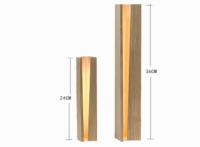  Modern Bamboo  Wooden USB Beside Desk Table Lamp  