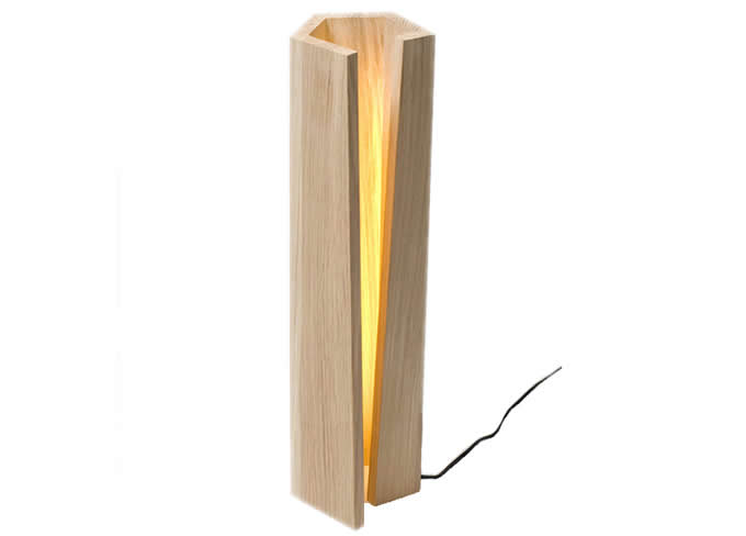  Modern Bamboo  Wooden USB Beside Desk Table Lamp  