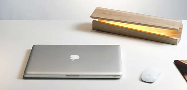  Modern Bamboo  Wooden USB Beside Desk Table Lamp  