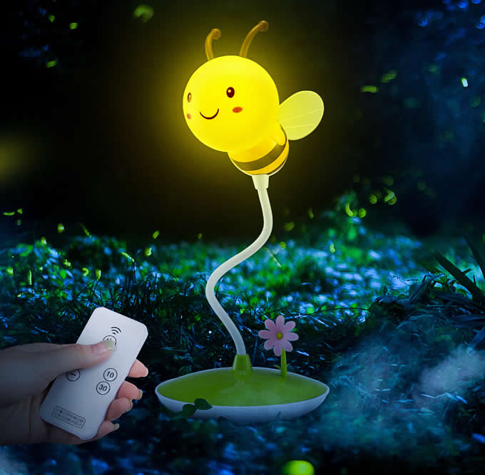   Portable Bee Rechargeable Led Night Light with Wireless Remote Control