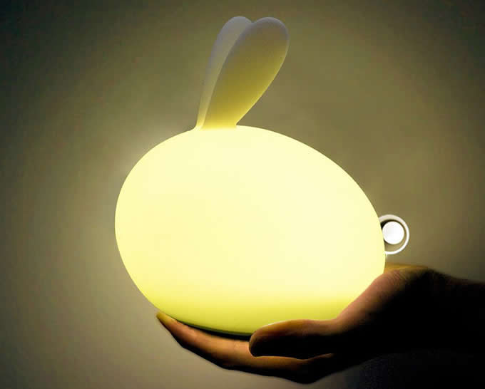  Silicone LED Rabbit  Bunny Sensor Touch Night Light