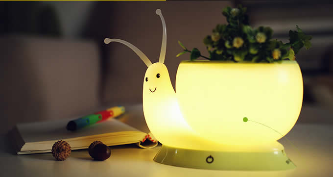 Snail Shape Rechargeable USB Desk Lamp Flowerpot