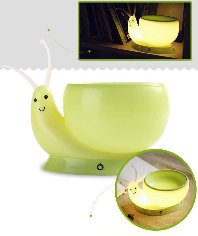 Snail Shape Rechargeable USB Desk Lamp Flowerpot