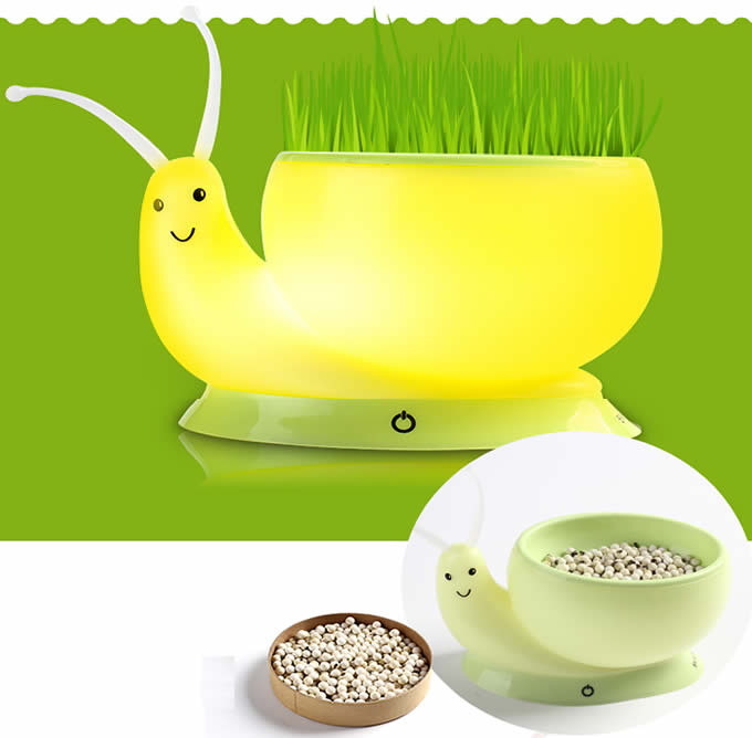 Snail Shape Rechargeable USB Desk Lamp Flowerpot