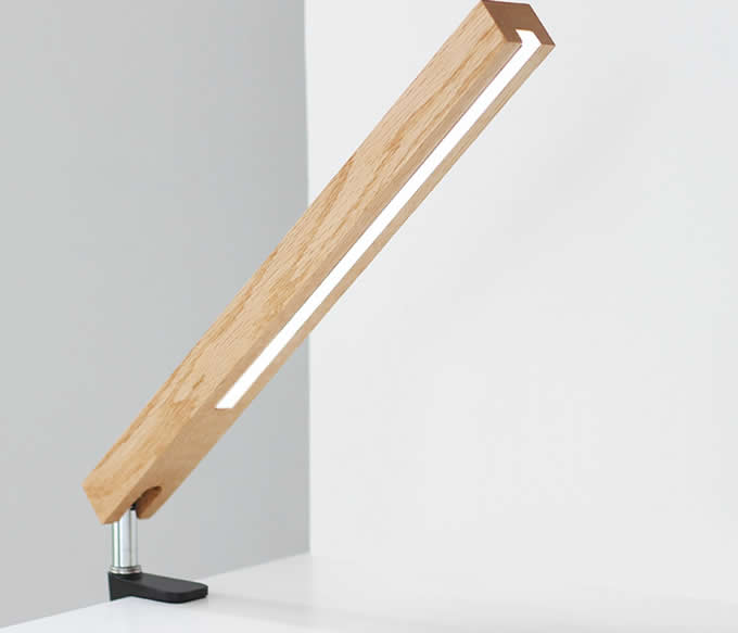 Solid Wood Clip-on Table LED Lamp