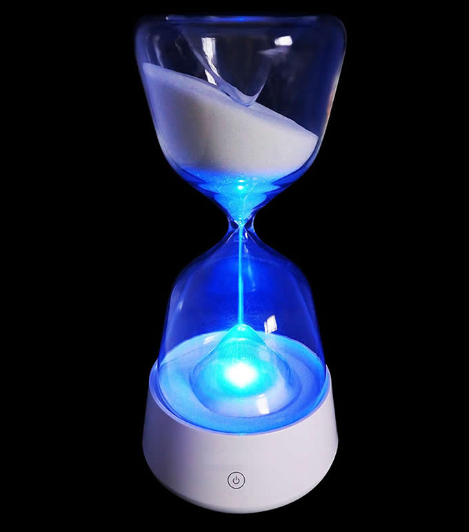 Touchable 4 Colour Sandglass Hourglass LED Night Light for Sleep Better 