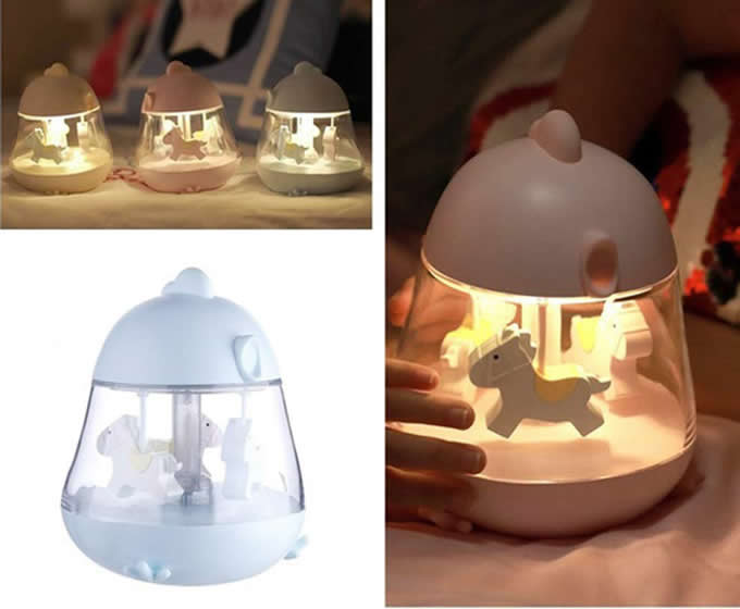  USB Merry-Go-Round Music Lamp Decor  Night Light