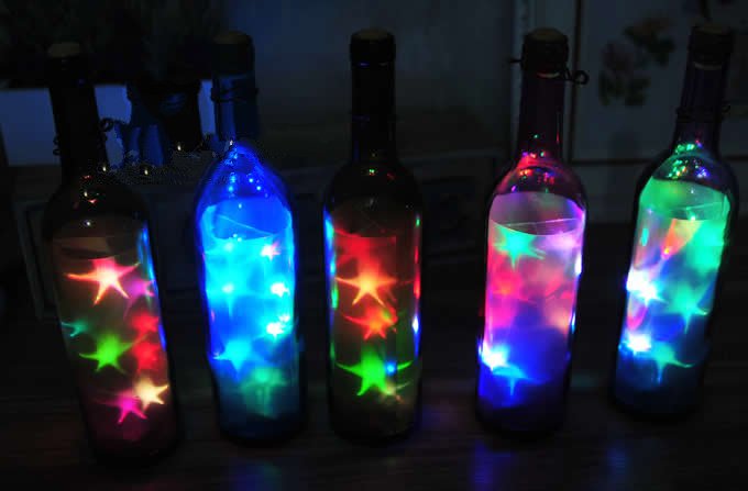 USB Operated  String Lights in Glass Bottle