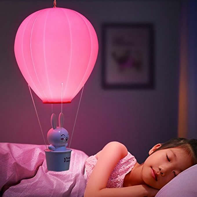 USB Rechargeable Hot Air Balloon LED Night Light with Wireless Remote Control