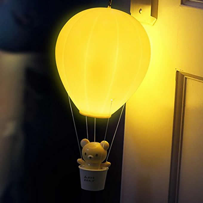 USB Rechargeable Hot Air Balloon LED Night Light with Wireless Remote Control