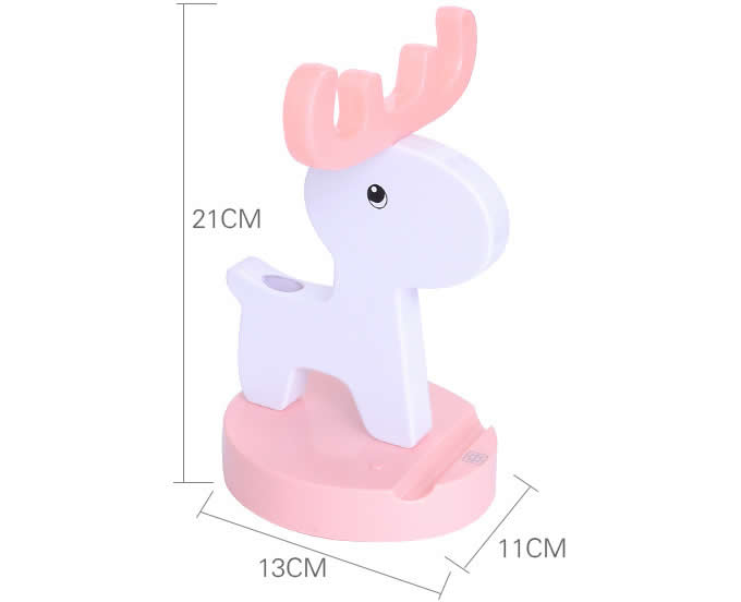 Wooden Deer Led Night Light Cell Phone Stand Holder  Eyeglass Holder / Spectacle Display Stand