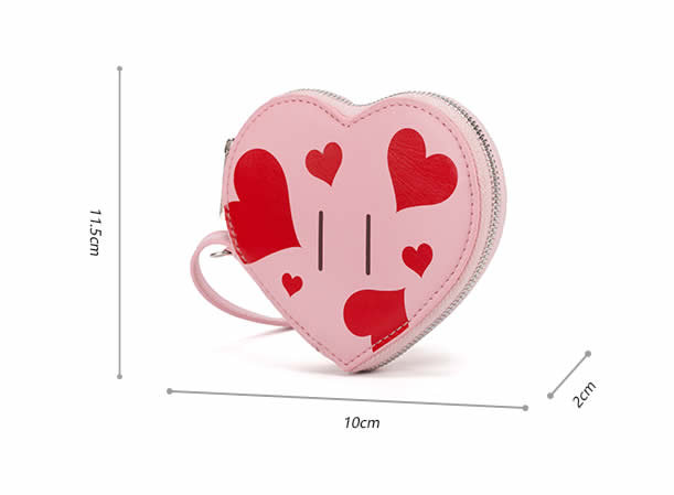 pink heart coin purse