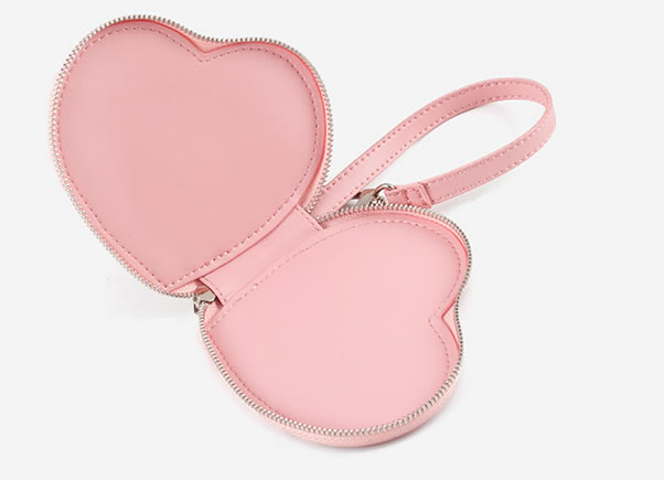 Beautiful pink heart shape girl coin purse