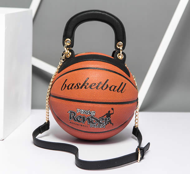 Creative basketball shape round handbag shoulder bag