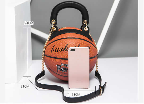 Creative basketball shape round handbag shoulder bag