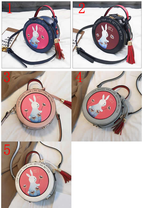 Cute Cartoon Rabbit Round Handbag Shoulder Bag