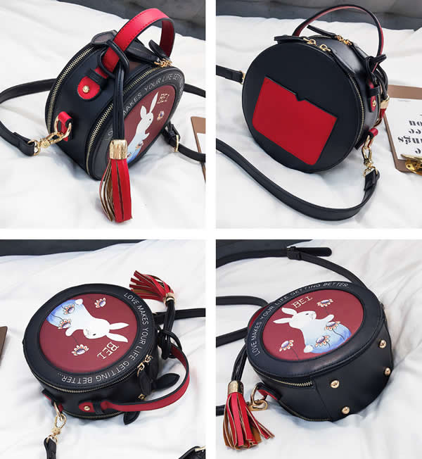 Cute Cartoon Rabbit Round Handbag Shoulder Bag