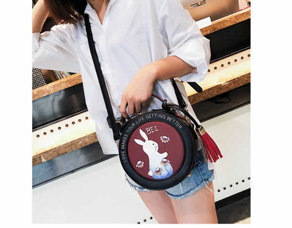 Cute Cartoon Rabbit Round Handbag Shoulder Bag