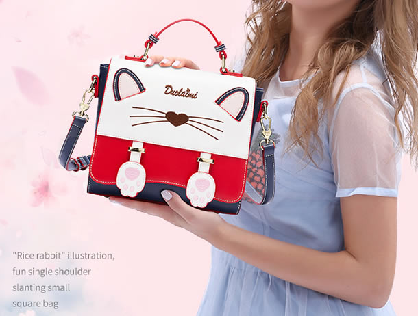 Cute cartoon cat fashion handbag beautiful shoulder bag