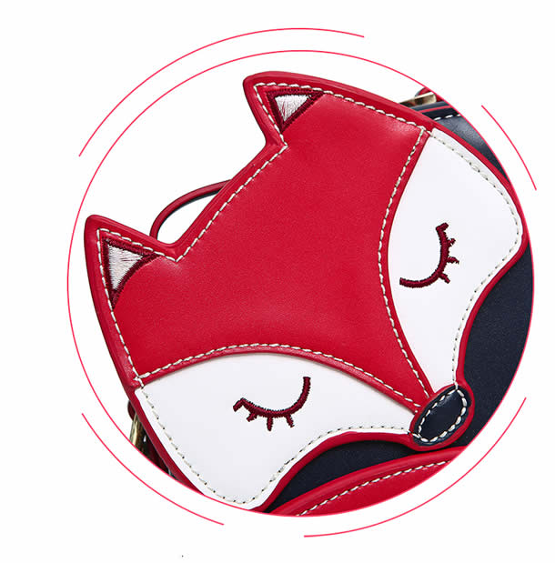 Cute cartoon little fox girl travel round shoulder bag