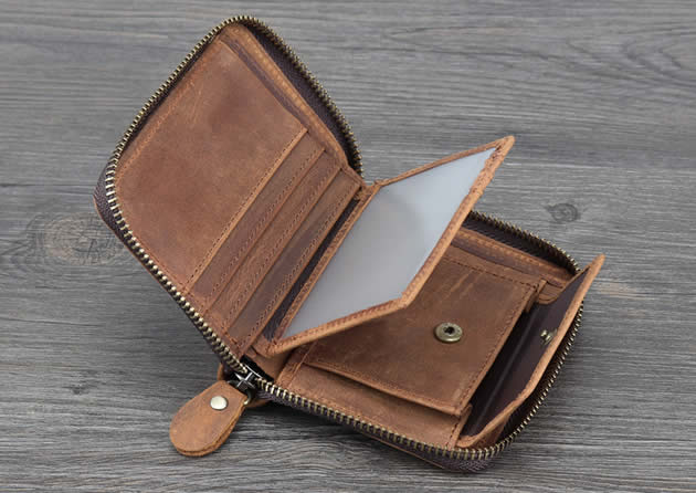 Vintage handmade premium cowhide leather wallet